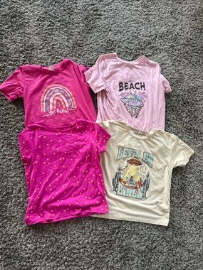 Girls Pink T-shirt Lot. Size 6/7